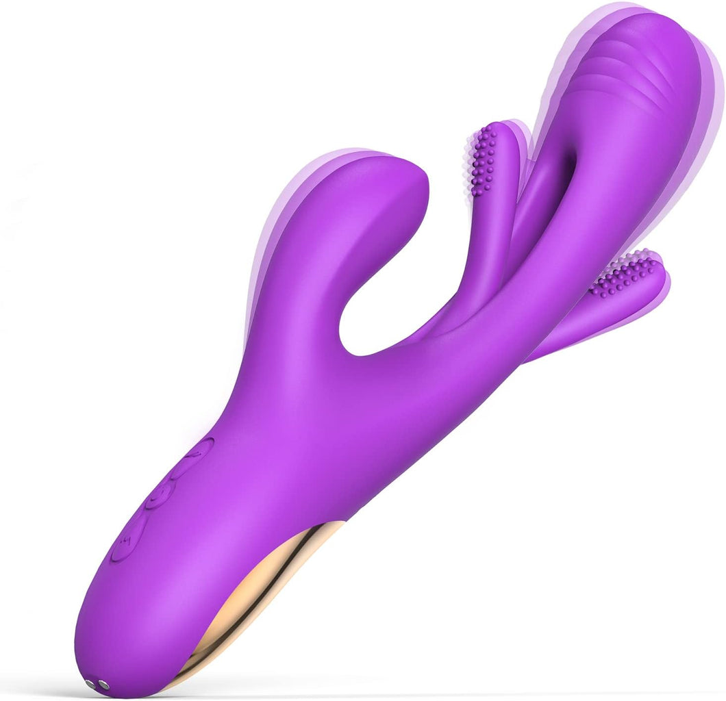 Flapping Vibrator Dildo for Women: G Spot Rabbit Vibrator with 7 Vibration 7 Flapping Modes