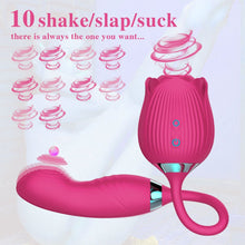 Load image into Gallery viewer, 3 in 1 Shake Slap Suck Rose Vibrator Clitoris Stimulator
